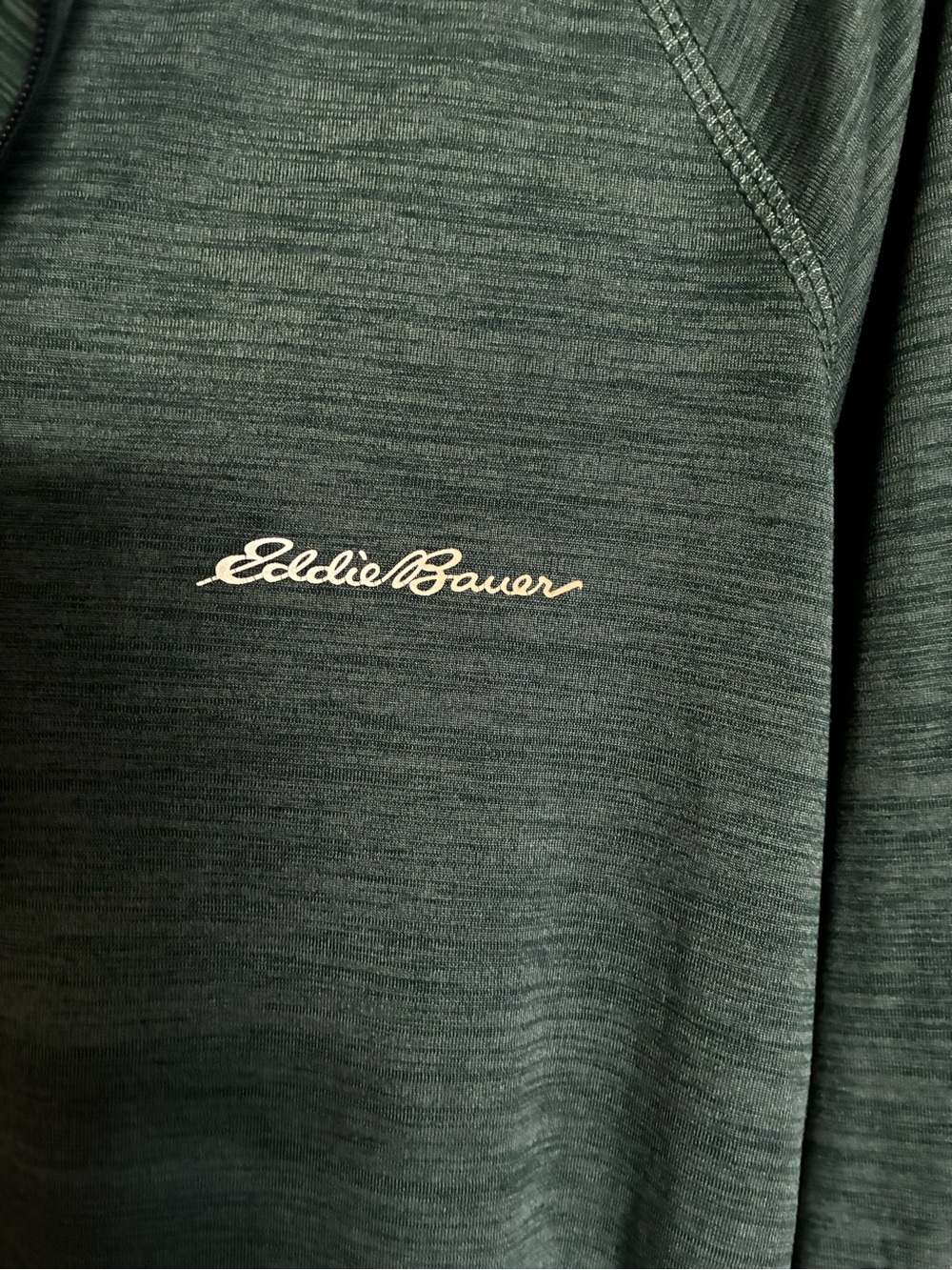 Eddie Bauer Men's Half-Zip Long Sleeve Shirt in Teal Green - Picture 3 of 4